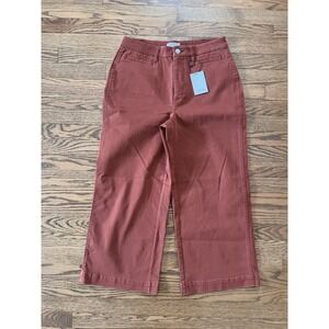 NWT Hayes Red Sandstone Twill Wide‎ Leg Pants - Womens Petite 30P